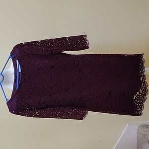 Trina Turk Wine Lace  Dress Size 2